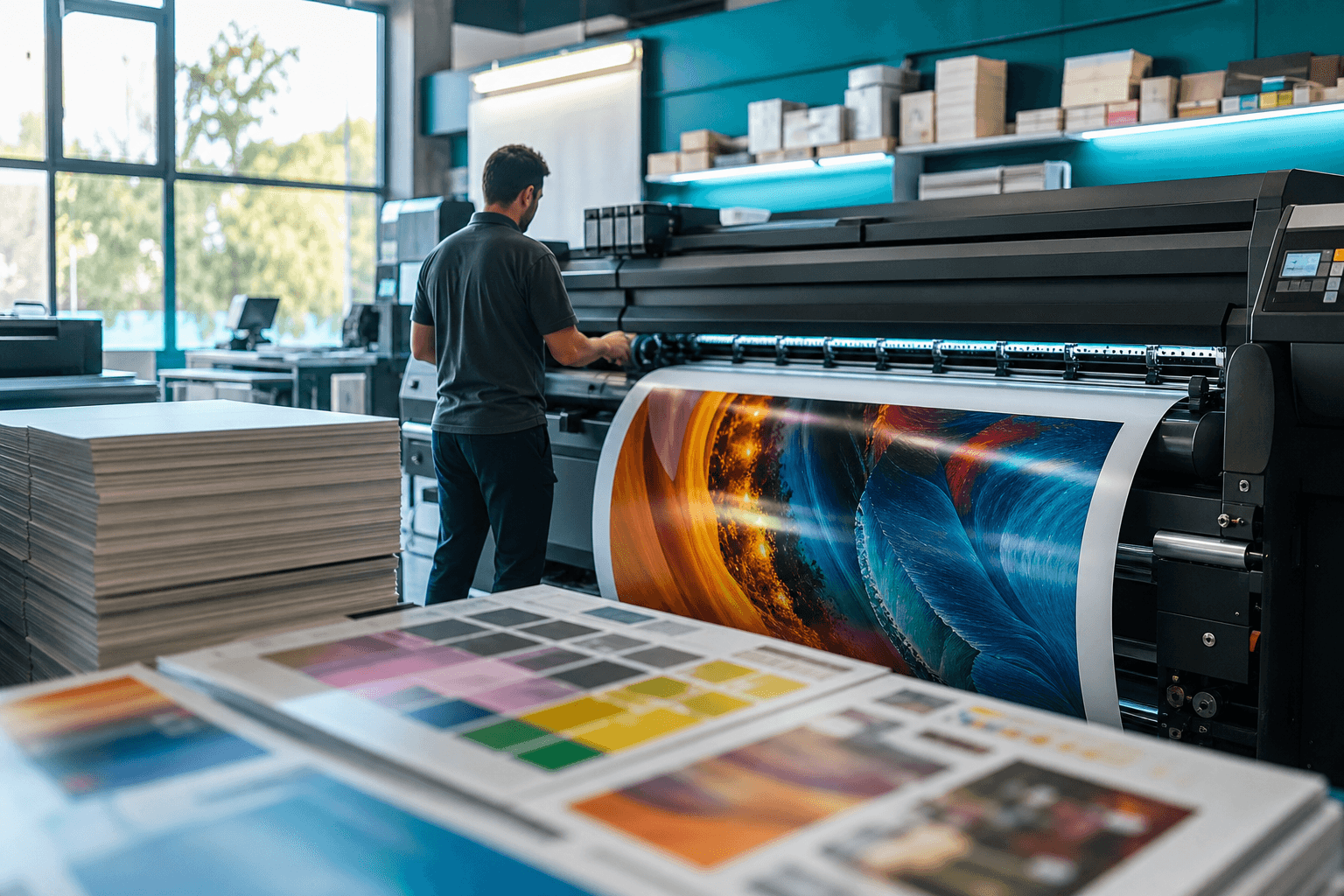 Produção em gráfica com impressão de grande formato
